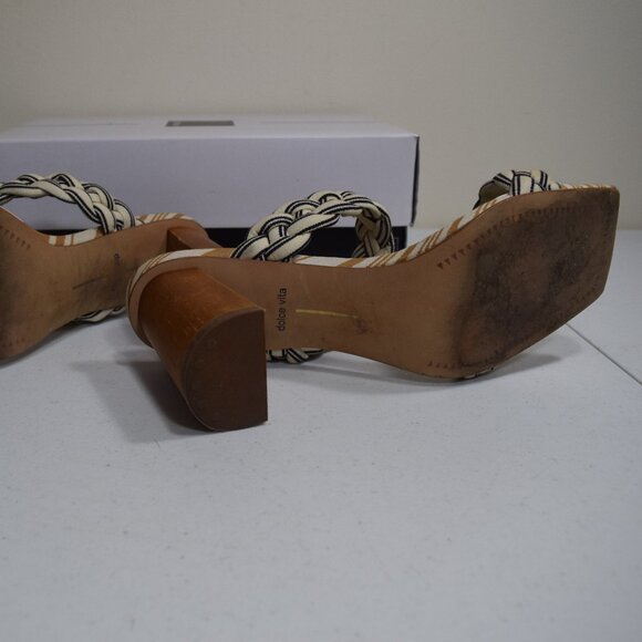 Dolce Vita Paily Sandal Size 8 Slide Square Toe Wooden Block Heel - Picture 4 of 7